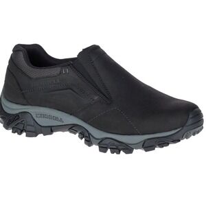 Merrell Moab Adventure Moc Hiking Shoes Black Leather Mens 12 UK 11.5 EU 46.5